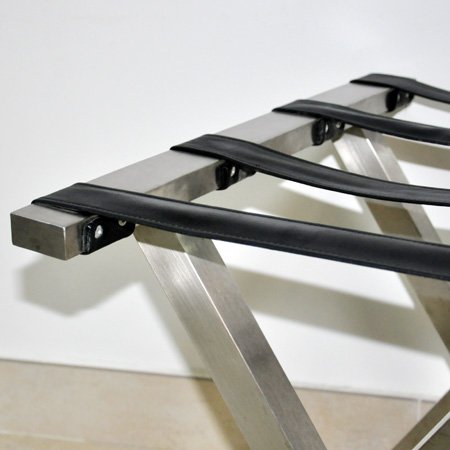  Soporte de equipaje de hotel de acero inoxidable comercial plegable