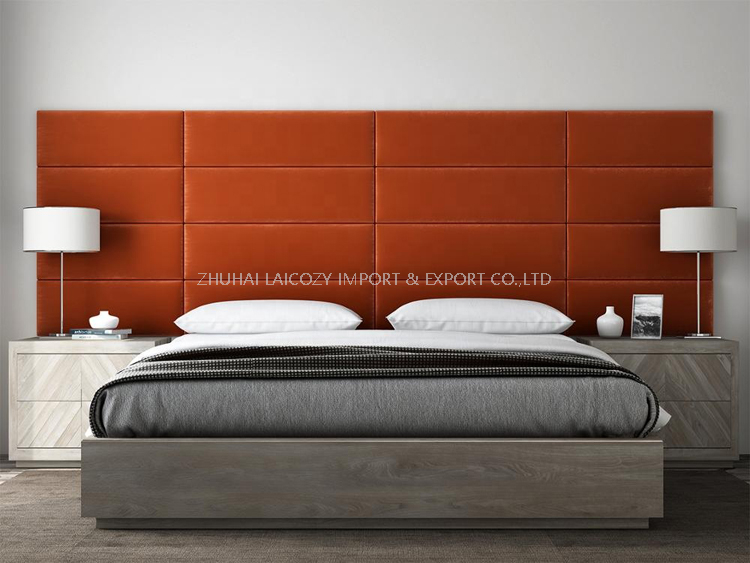 Panel de cabeza de pared de cuero de cabecero de dormitorio de hotel personalizado