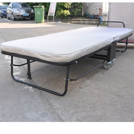 Cama plegable adicional móvil de hotel con 4 ruedas