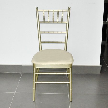 silla de aluminio para banquetes de hotel con pintura al óleo en color dorado