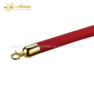 Cuerda de barrera de puntales de gancho pulido rojo para control de multitudes 