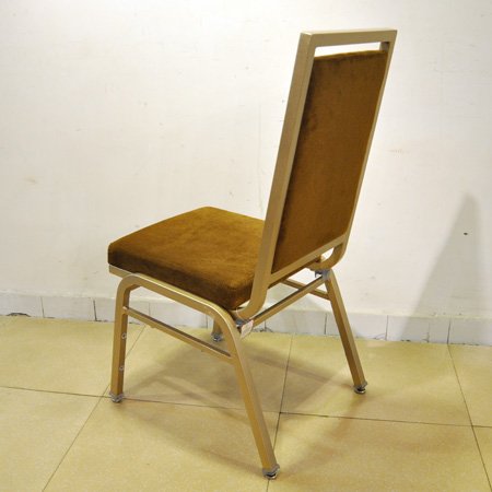Silla de aluminio para banquetes de Hotel de lujo con respaldo Flexible silla de restaurante duradera moderna con almohadilla de pie ajustable