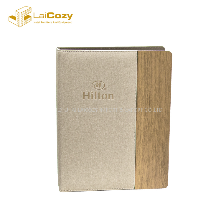 Juego de cuero de bambú personalizado para habitación de hotel Hilton
