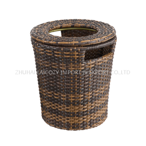 Toallero Redondo con Tapa Tubo de Aluminio con PE Imitación Rattan Toallero Kep 