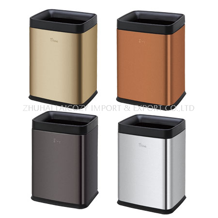 Cubos de basura interiores de acero inoxidable para habitaciones de invitados, bote de basura de 8 l