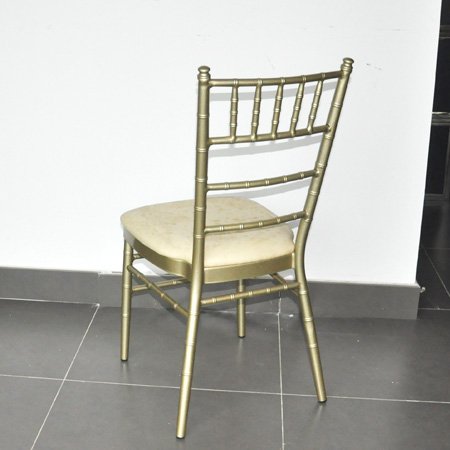 silla de aluminio para banquetes de hotel con pintura al óleo en color dorado