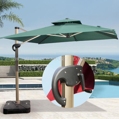 Paraguas cuadrado de nuevo estilo con base de plástico para piscina
