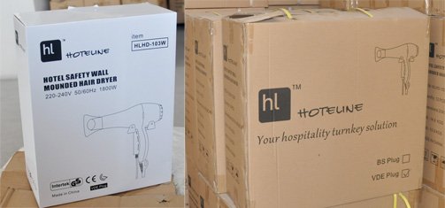Hotel Black Safety Ionic Secador de pelo montado en la pared 