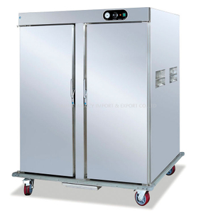 Cocina de Hotel Acero inoxidable 2 puertas Calentador de alimentos eléctrico móvil Gabinete Trolle