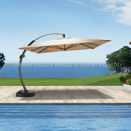 Paraguas Big Bend de aluminio de lujo para exteriores para piscina