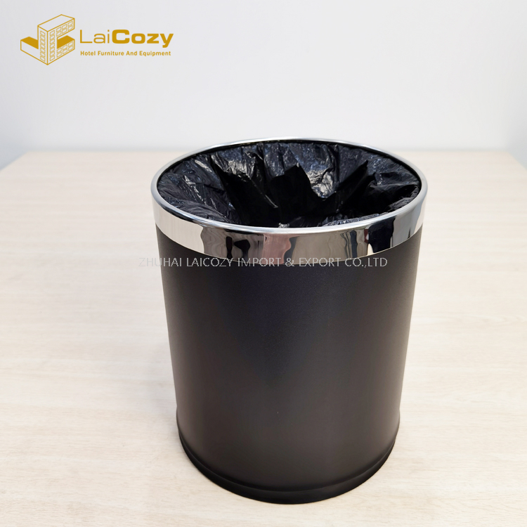 Cubos de basura interiores de acero inoxidable de doble capa para habitaciones de hotel