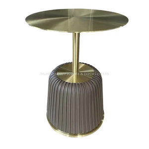  Mesa de té de acero inoxidable 304 dorada de titanio moderna de lujo