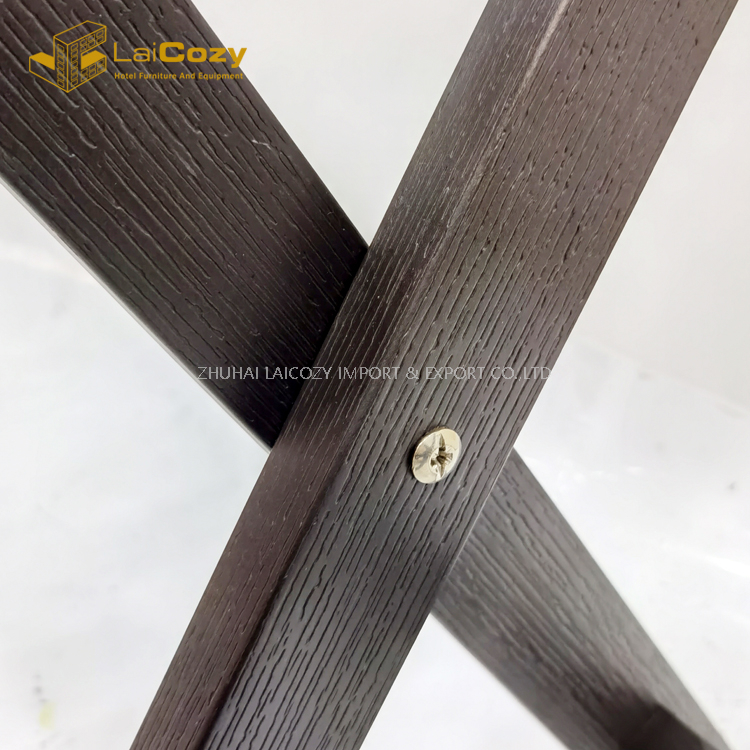 Portaequipajes plegable con acabado de madera maciza para dormitorio de Hotel resistente